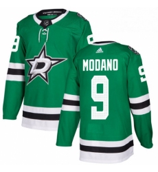 Mens Adidas Dallas Stars 9 Mike Modano Authentic Green Home NHL Jersey 