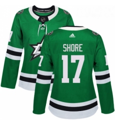 Womens Adidas Dallas Stars 17 Devin Shore Authentic Green Home NHL Jersey 