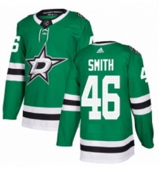 Youth Adidas Dallas Stars 46 Gemel Smith Authentic Green Home NHL Jersey 