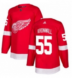 Mens Adidas Detroit Red Wings 55 Niklas Kronwall Authentic Red Home NHL Jersey 