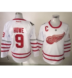 Red Wings 9 Gordie Howe White 2017 Centennial Classic Reebok Jersey