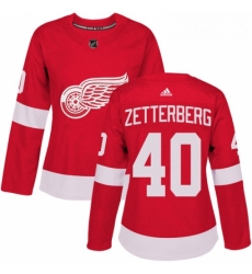 Womens Adidas Detroit Red Wings 40 Henrik Zetterberg Premier Red Home NHL Jersey 