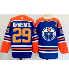 Men Edmonton Oilers 29 Leon Draisaitl Royal 2024 25 Stitched Jersey