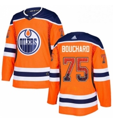 Mens Adidas Edmonton Oilers 75 Evan Bouchard Authentic Orange Drift Fashion NHL Jersey 