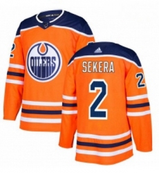 Youth Adidas Edmonton Oilers 2 Andrej Sekera Authentic Orange Home NHL Jersey 