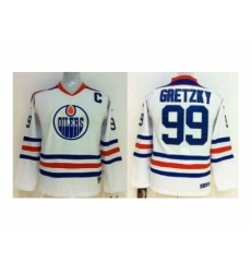 Youth NHL Jerseys Edmonton Oilers #99 Gretzky white[patch C]