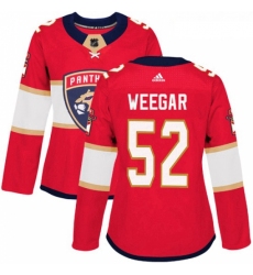 Womens Adidas Florida Panthers 52 MacKenzie Weegar Premier Red Home NHL Jersey 