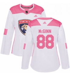 Womens Adidas Florida Panthers 88 Jamie McGinn Authentic WhitePink Fashion NHL Jersey 