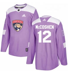 Youth Adidas Florida Panthers 12 Ian McCoshen Authentic Purple Fights Cancer Practice NHL Jersey 