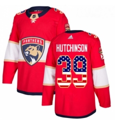 Youth Adidas Florida Panthers 39 Michael Hutchinson Authentic Red USA Flag Fashion NHL Jersey 