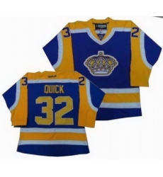 Los Angeles kings 32 Jonathan Quick yellow purple jerseys