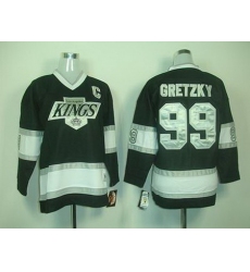 Youth Los Angeles Kings #99 GRETZKY CCM C Patch Black jersey