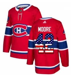 Youth Adidas Montreal Canadiens 42 Dominic Moore Authentic Red USA Flag Fashion NHL Jersey 