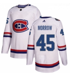 Youth Adidas Montreal Canadiens 45 Joe Morrow Authentic White 2017 100 Classic NHL Jersey 