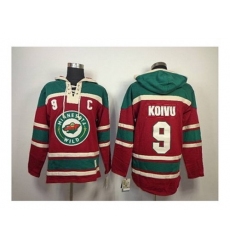 NHL Jerseys Minnesota Wild #9 koivu red-green[pullover hooded sweatshirt][patch C]