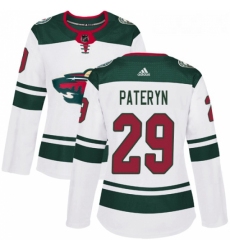 Womens Adidas Minnesota Wild 29 Greg Pateryn Authentic White Away NHL Jersey 