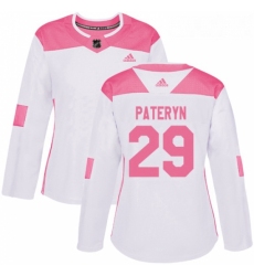 Womens Adidas Minnesota Wild 29 Greg Pateryn Authentic White Pink Fashion NHL Jersey 