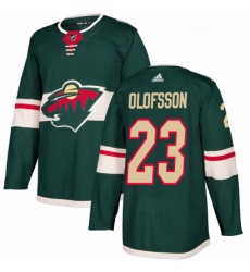 Youth Adidas Minnesota Wild 23 Gustav Olofsson Authentic Green Home NHL Jersey 