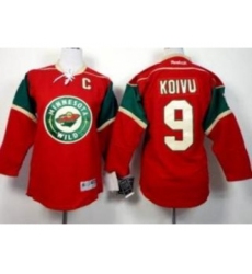 Youth Minnesota Wild 9 Mikko Koivu Red NHL Jerseys