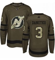 Mens Adidas New Jersey Devils 3 Ken Daneyko Authentic Green Salute to Service NHL Jersey 