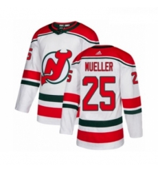 Youth Adidas New Jersey Devils 25 Mirco Mueller Authentic White Alternate NHL Jersey 