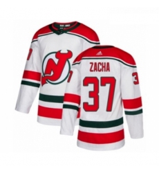 Youth Adidas New Jersey Devils 37 Pavel Zacha Authentic White Alternate NHL Jersey 