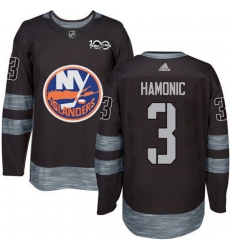 Islanders #3 Travis Hamonic Black 1917 2017 100th Anniversary Stitched NHL Jersey