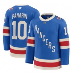 Men New York Rangers 10 Artemi Panarin Blue Centennial Stitched Hockey Jersey
