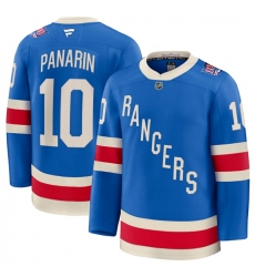 Men New York Rangers 10 Artemi Panarin Blue Centennial Stitched Hockey Jersey