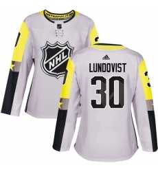 Womens Adidas New York Rangers 30 Henrik Lundqvist Authentic Gray 2018 All Star Metro Division NHL Jersey 