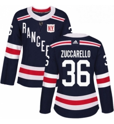 Womens Adidas New York Rangers 36 Mats Zuccarello Authentic Navy Blue 2018 Winter Classic NHL Jersey 