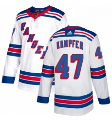 Womens Adidas New York Rangers 47 Steven Kampfer Authentic White Away NHL Jersey 