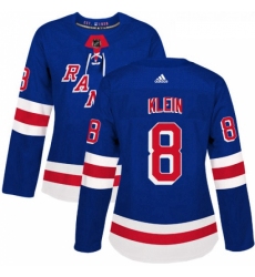 Womens Adidas New York Rangers 8 Kevin Klein Premier Royal Blue Home NHL Jersey 