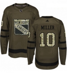 Youth Adidas New York Rangers 10 JT Miller Premier Green Salute to Service NHL Jersey 