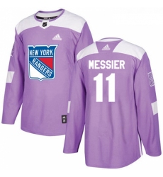 Youth Adidas New York Rangers 11 Mark Messier Authentic Purple Fights Cancer Practice NHL Jersey 