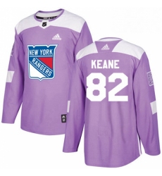 Youth Adidas New York Rangers 82 Joey Keane Authentic Purple Fights Cancer Practice NHL Jersey 