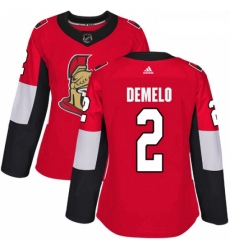 Womens Adidas Ottawa Senators 2 Dylan DeMelo Premier Red Home NHL Jersey 