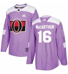 Youth Adidas Ottawa Senators 16 Clarke MacArthur Authentic Purple Fights Cancer Practice NHL Jersey 