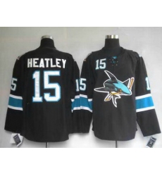 Jerseys San Jose Sharks 15 HEATLEY black Third Jerseys