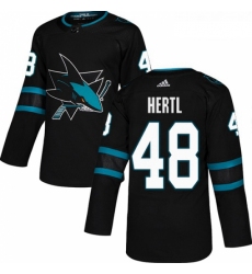 Youth Adidas San Jose Sharks 48 Tomas Hertl Premier Black Alternate NHL Jersey 