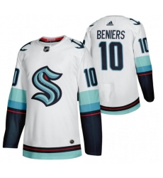 Men Seattle Kraken 10 Matty Beniers White Stitched Jersey