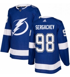 Mens Adidas Tampa Bay Lightning 98 Mikhail Sergachev Premier Royal Blue Home NHL Jersey 