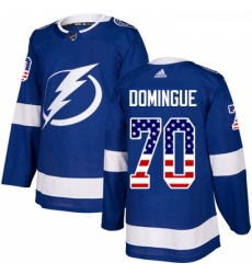 Youth Adidas Tampa Bay Lightning 70 Louis Domingue Authentic Blue USA Flag Fashion NHL Jersey 