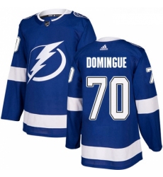 Youth Adidas Tampa Bay Lightning 70 Louis Domingue Authentic Royal Blue Home NHL Jersey 