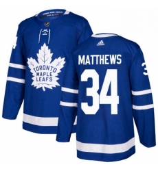 Mens Adidas Toronto Maple Leafs 34 Auston Matthews Premier Royal Blue Home NHL Jersey 