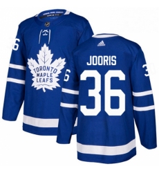 Mens Adidas Toronto Maple Leafs 36 Josh Jooris Authentic Royal Blue Home NHL Jersey 