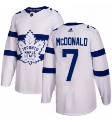 Youth Adidas Toronto Maple Leafs 7 Lanny McDonald Authentic White 2018 Stadium Series NHL Jersey 