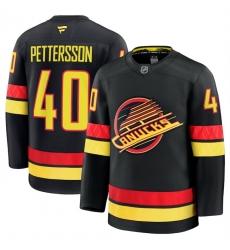 Men Vancouver Canucks 40 Elias Pettersson Black 2024 25 Alternate Stitched Hockey Jersey