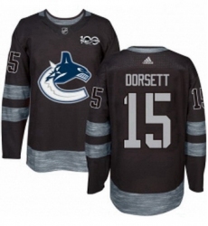 Mens Adidas Vancouver Canucks 15 Derek Dorsett Authentic Black 1917 2017 100th Anniversary NHL Jersey 