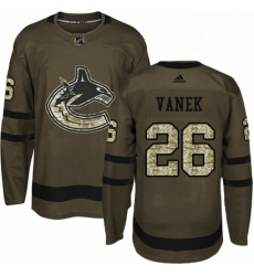 Mens Adidas Vancouver Canucks 26 Thomas Vanek Premier Green Salute to Service NHL Jersey 